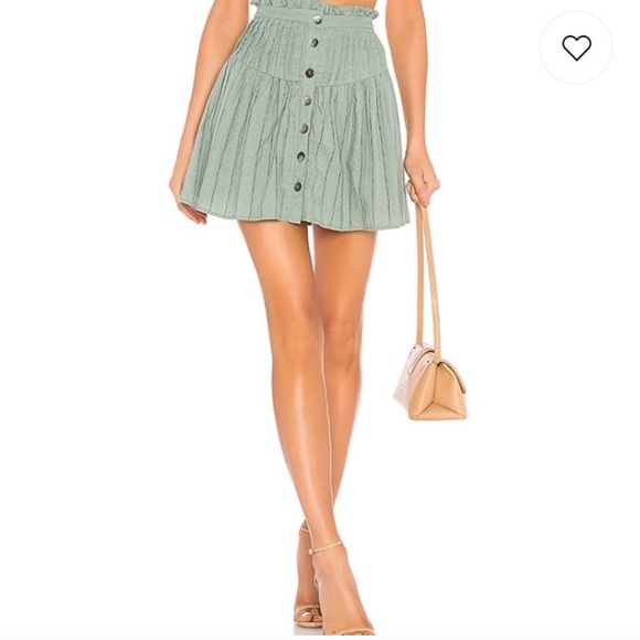 🆕 Tularosa Sage Green Button-Up Mini Skirt M - Picture 3 of 13